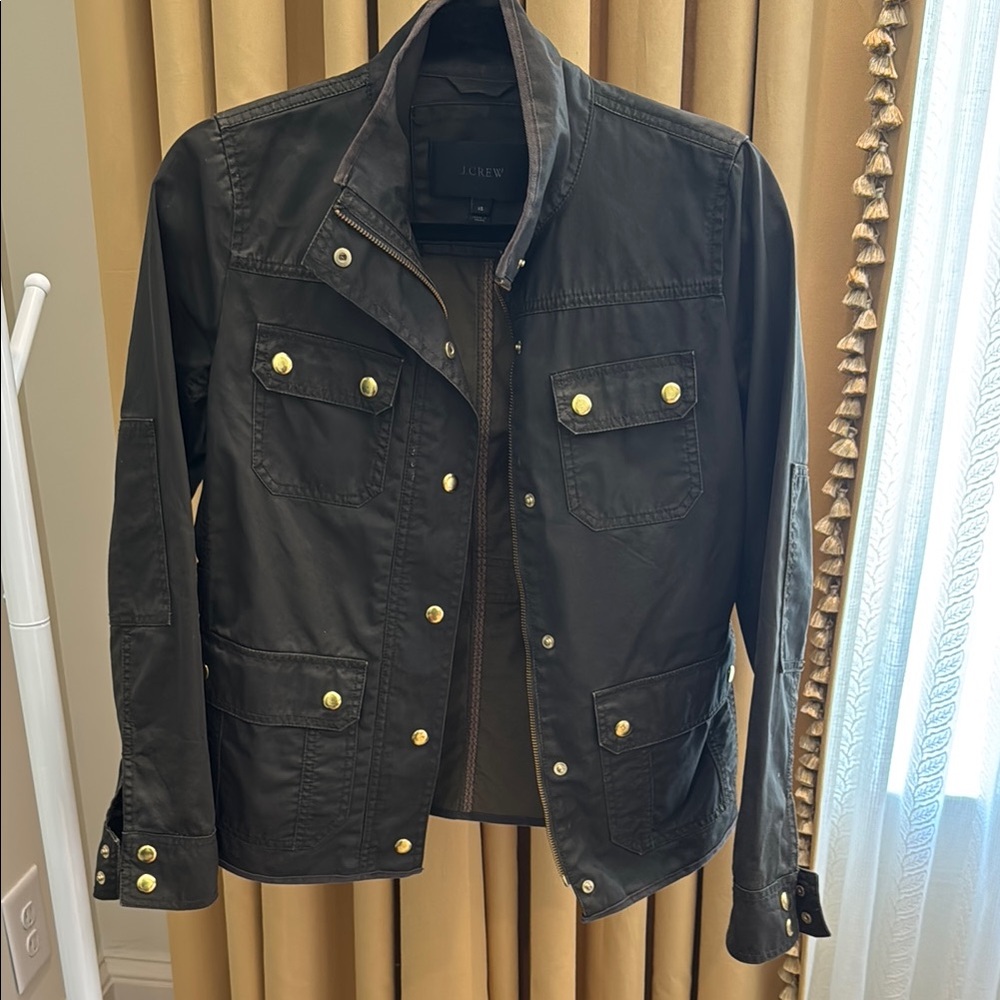 J. Crew army green utility wax barn jacket